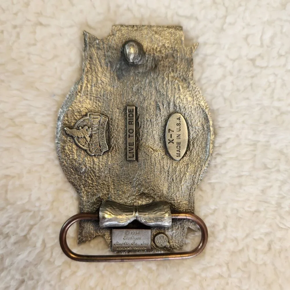 1994 Siskiyou Motorcycle Belt Buckle LIVE TO RIDE - RIDE TO LIVE Winged #1 USA